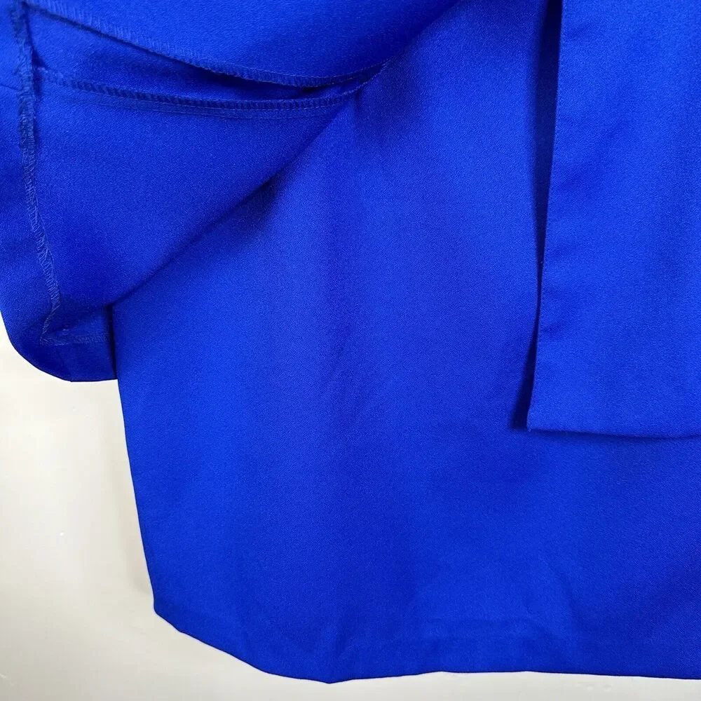 Vintage La Belle Fashion Inc USA Royal Blue 80s Peplum Dress Women's 11